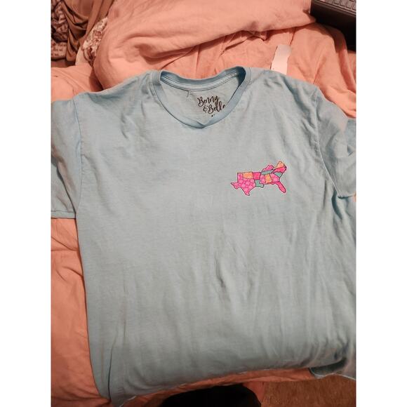 Benny & Belle Women's Tshirst Blue 1X "Southern State Of Mind" - Picture 2 of 4